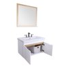 Innoci-Usa Anacapa 32 in. W Wall Mounted Vanity Set with Integrated Basin and Framed Mirror in Glossy White 91322081